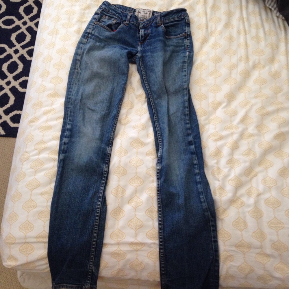 Straight leg denim jeans