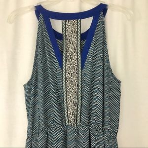 Tribal Print Halter Dress with Back Cut Outs