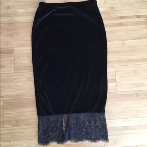 Boohoo Velvet and Lace Skirt