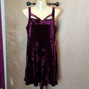 NWT. Purple velvet mini dress.