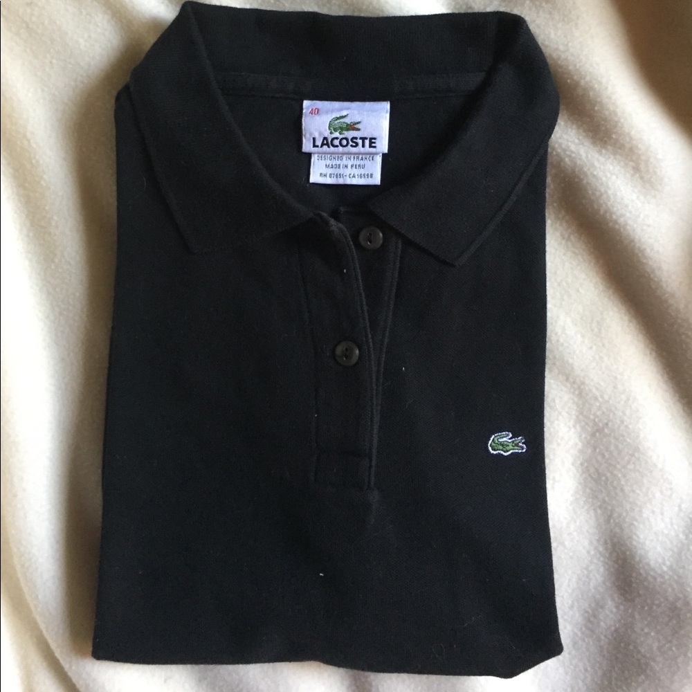 Black Lacoste short sleeve polo