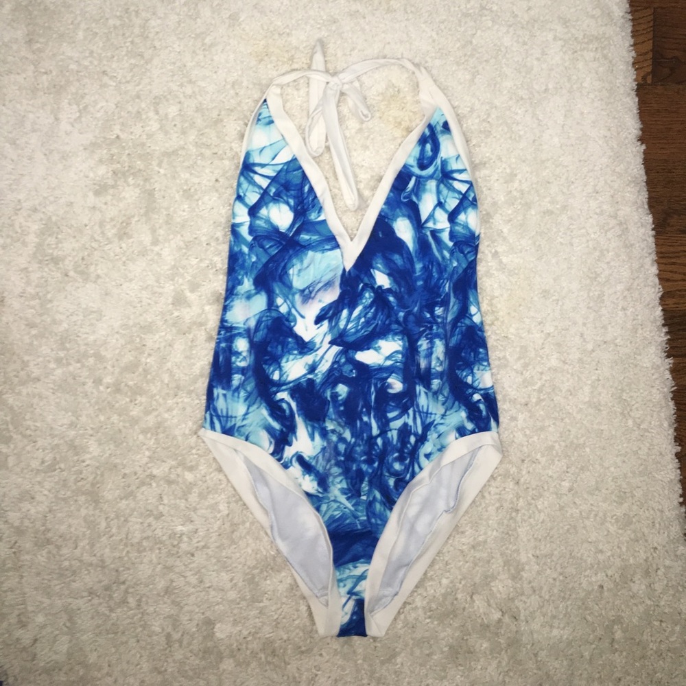 Blue & white Tye die one piece! Great for the 4th!