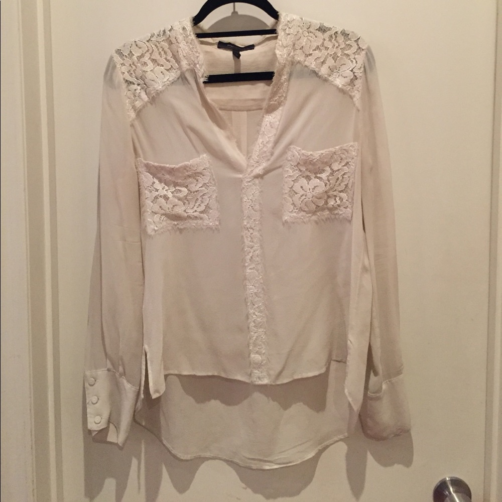 BCBG Lace & Silk Blouse
