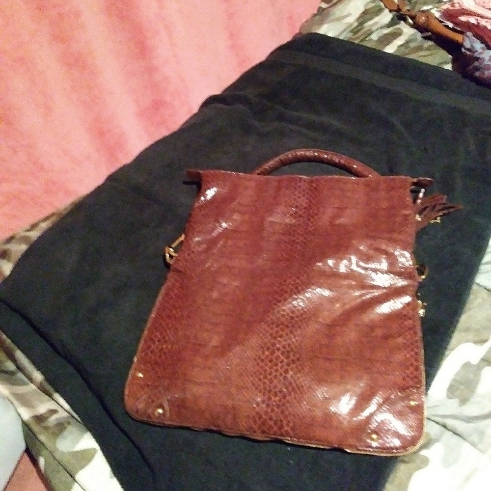 Brown jm leather shoulder bag