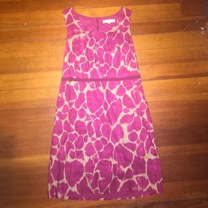 LOFT Pink Animal Print Dress Worn Once