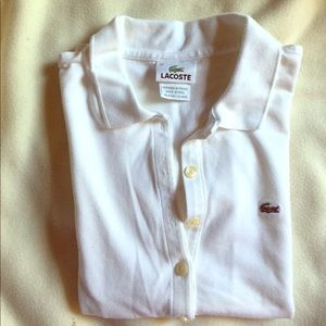 White Lacoste polo