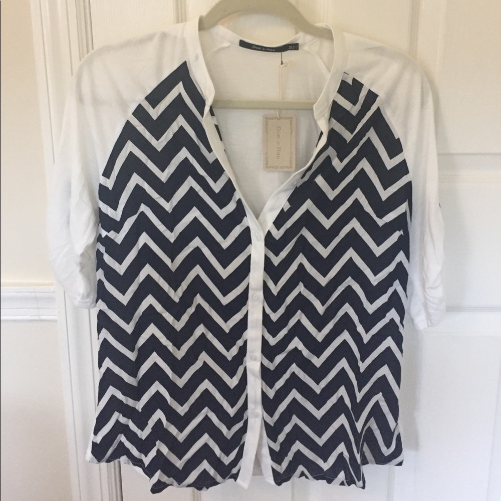 Doe and Rae Button down Chevron
