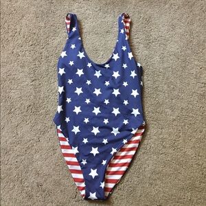 Reversible red and white stripe/ star one piece