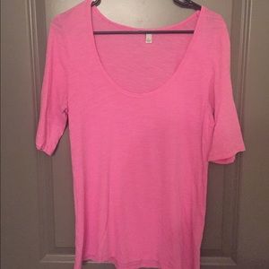 J Crew elbow sleeve Lightweight pink shirt