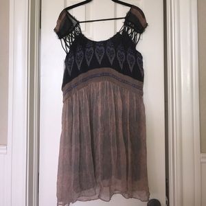 Free People printed oversized mini dress