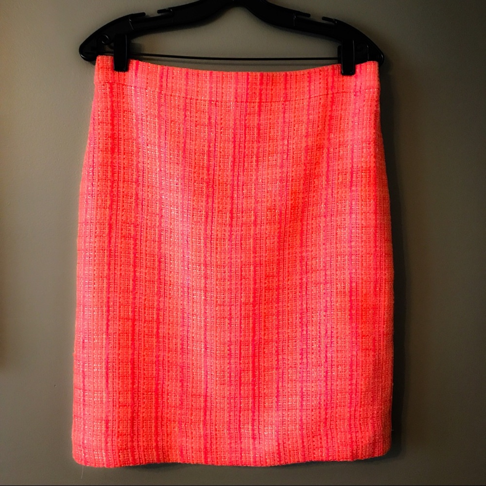 J.Crew No.2 Pencil Skirt - Pink & Orange - Size 10