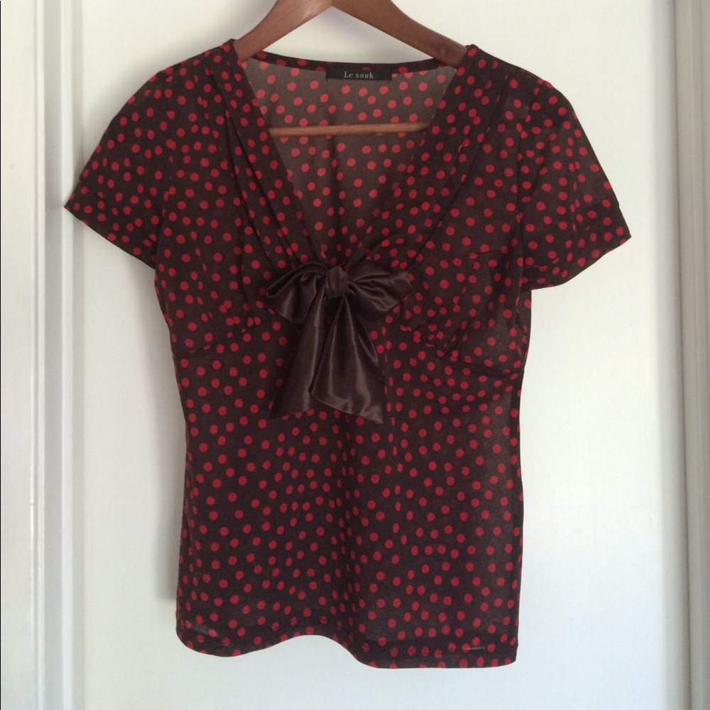 (NWOT) Le souk polkadot top