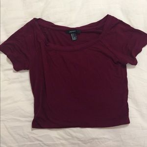 burgundy crop top