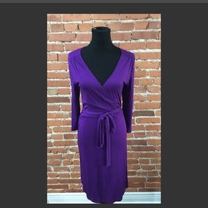 Purple wrap dress