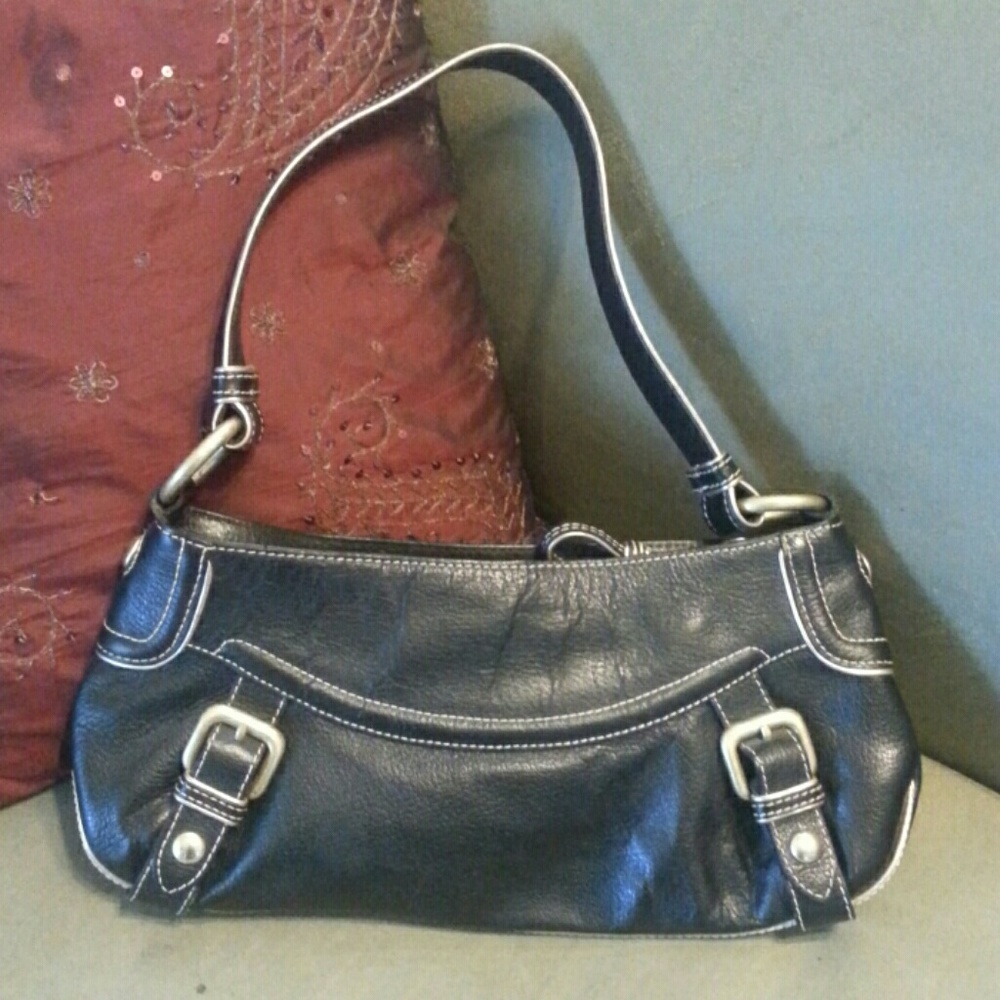 Kenneth Cole black handbag w/antique gold hardware