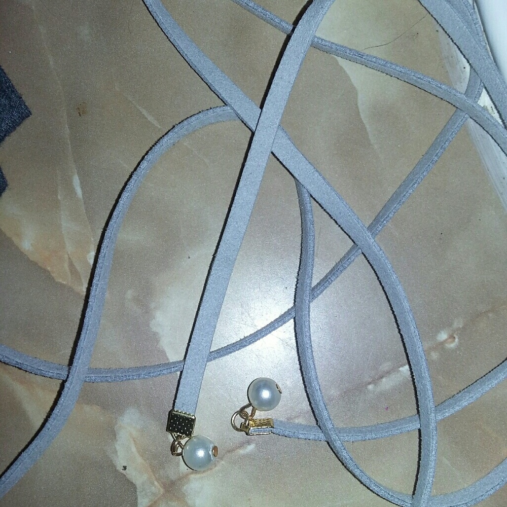 Gray wrap around necklace