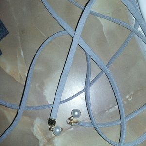 Gray wrap around necklace