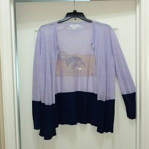 Sheer color block cardigan