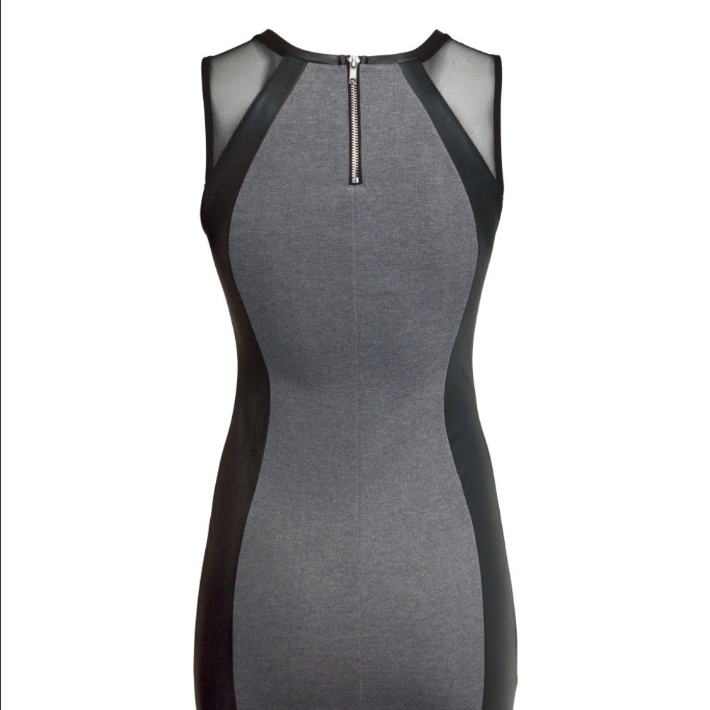 H&M Grey Dress with Black Leather Panels