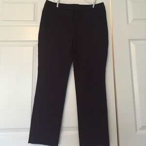 Blue pants with red polka dots