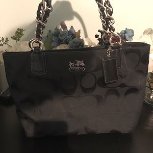 Coach Chain Handle Signature Shoulder Bag