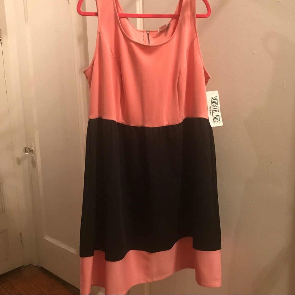 Robbie Bee Coral & Black Dress
