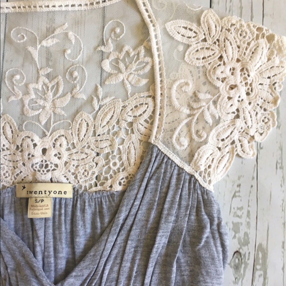 Cinched Top with Lace Sleeves