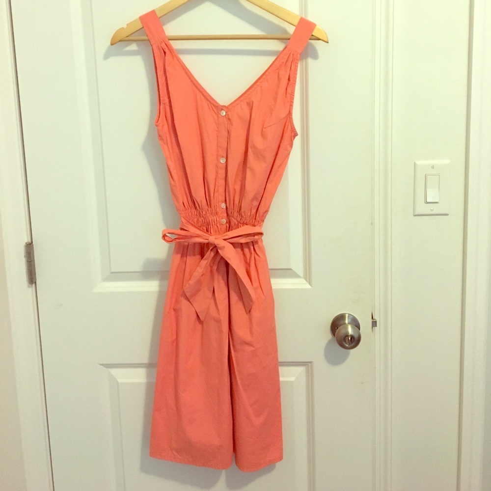French Red Pinstripe Dress
