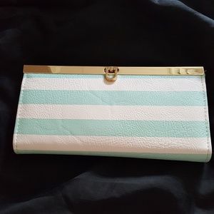 Mint green & white wallet