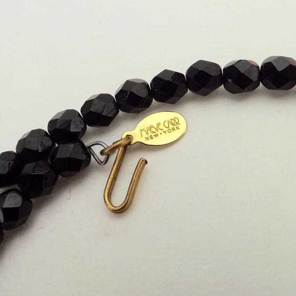 vintage choker necklace black jet copper dangles - Picture 6 of 7