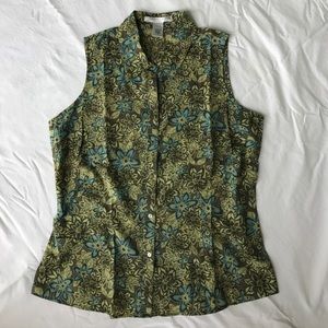 Geoffrey Beene sleeveless button up. SZ 12