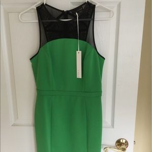 NWT Size Small Fable Dress Green Faux Leather