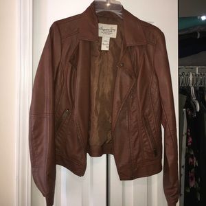 Brown leather jacket!