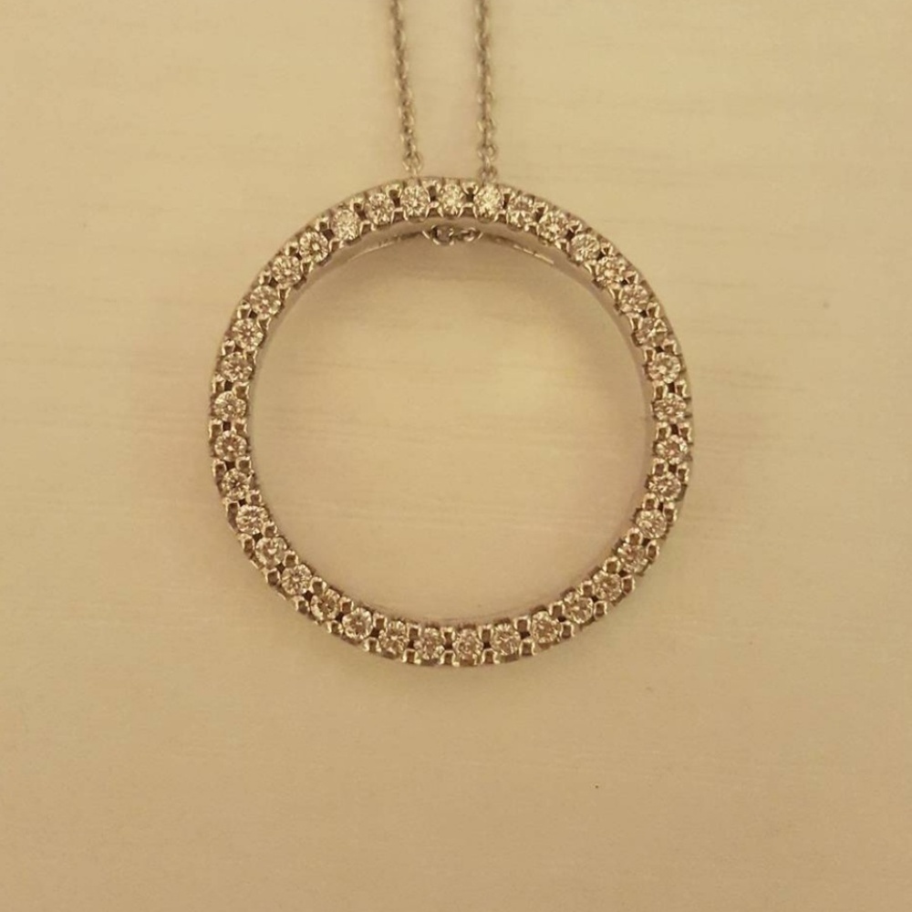 Roberto Coin 18kt Diamond Circle Pendant - Picture 4 of 6