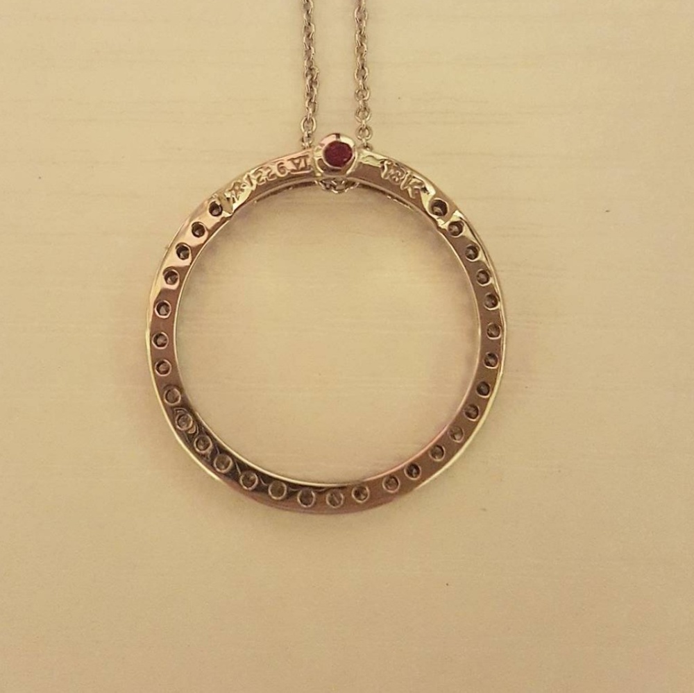 Roberto Coin 18kt Diamond Circle Pendant - Picture 5 of 6