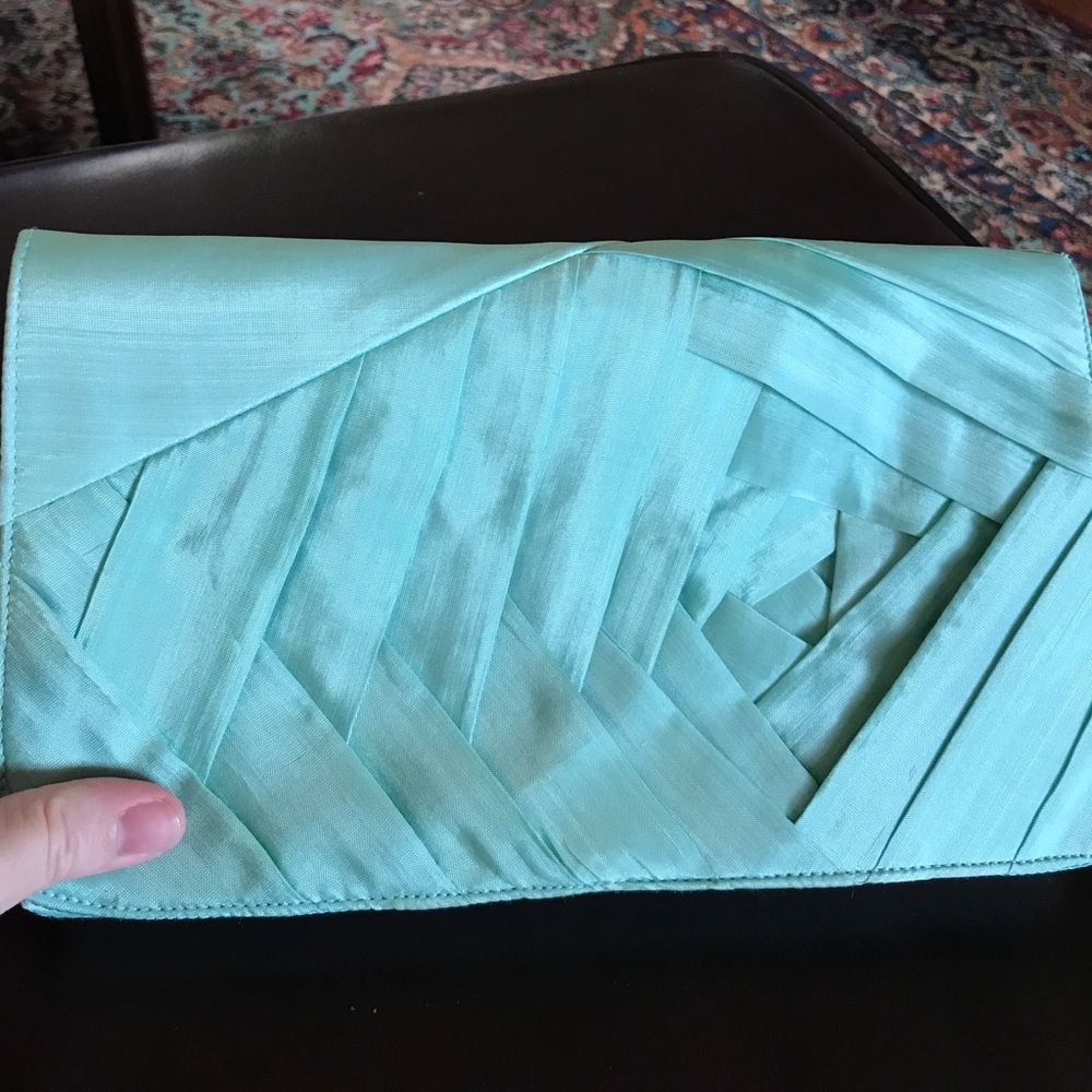 Silk Evening Clutch in Teal