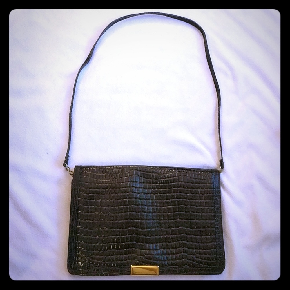 Vintage croc skin slim purse