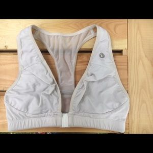 Lululemon White Mesh Back Yoga Bra