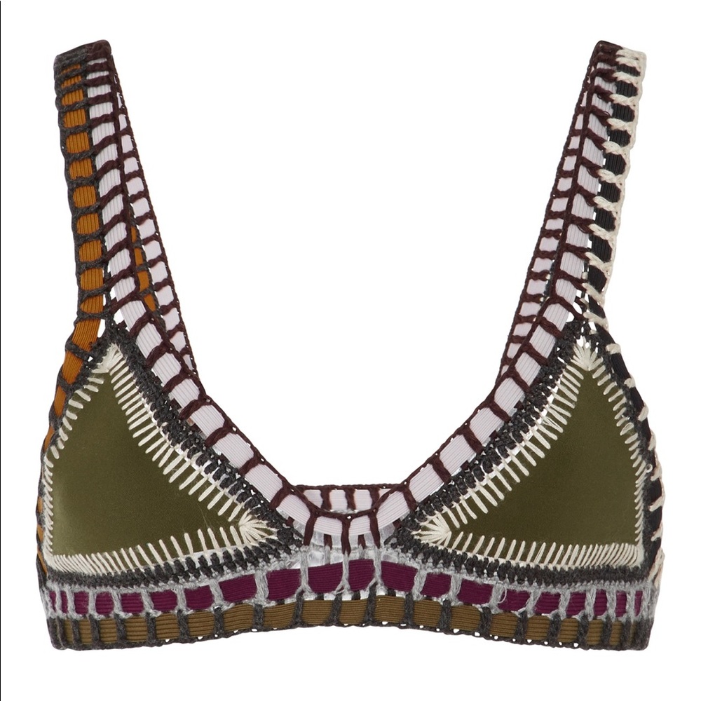 KIINI Wren Crochet-Trimmed Triangle Bikini Top