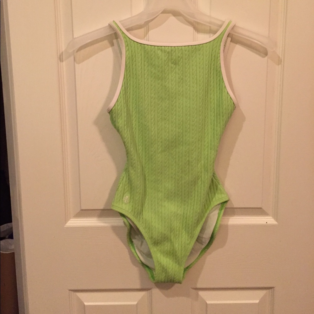 Lauren Ralph Lauren One Piece Swimsuit sz 8 Green