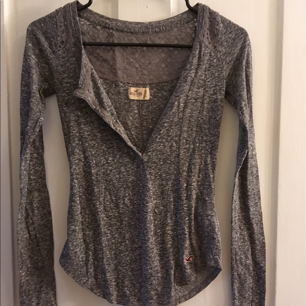 Hollister Long Sleeve w/ Lace Shoulders