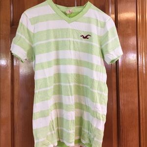 Hollister green stripe tee