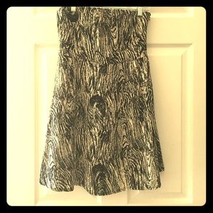 Black & White Marbled Strapless Dress