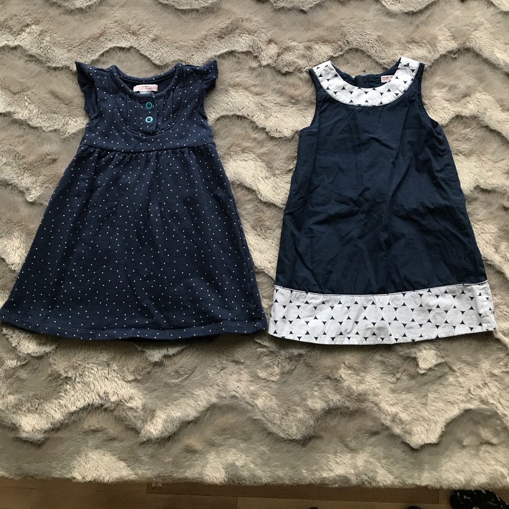 2 Navy 18 to 24 month dresses hardly worn