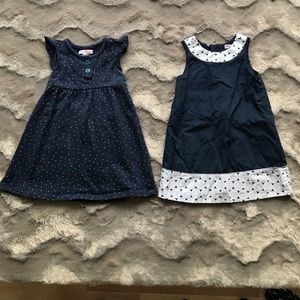 2 Navy 18 to 24 month dresses hardly worn