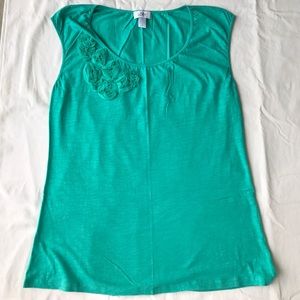 Teal, sleeveless top from AnnTaylor Loft. SZ L EUC