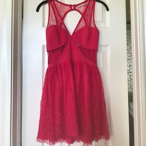 Red lace dress by mustard seed
