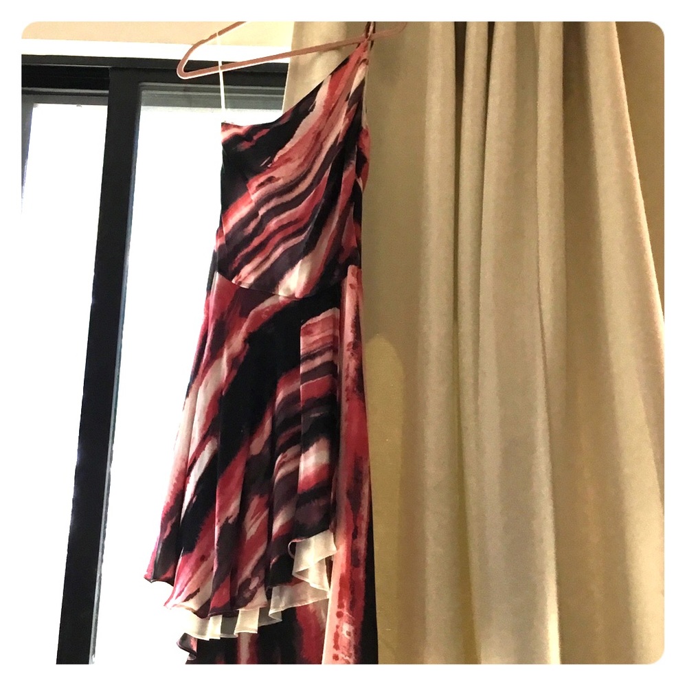 Halston Heritage asymmetrical silk dress