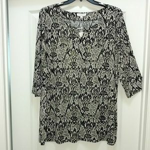 Gold, cream, and black top