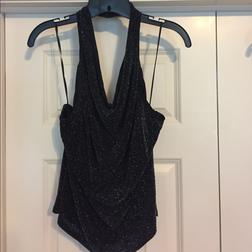 Stretch shimmer halter
